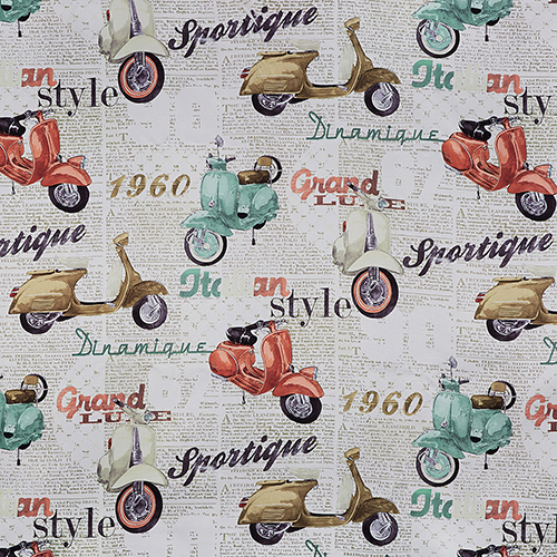 Scooter Rust Digital Prints Fabric