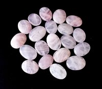 Rose Quartz Worry Stone for Crystal Healing, Pocket Palm Stone