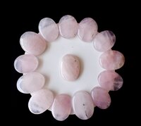 Rose Quartz Worry Stone for Crystal Healing, Pocket Palm Stone