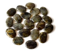 Labradorite Flat Stone, Polished Oval Flat Stone for Calming Crystal, Anxiety Relief