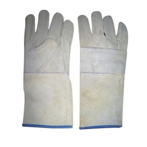 Breathable White Colour Leather Hand Gloves