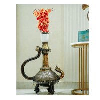 Brass Antique Finish Flower Vase - Color: Gold