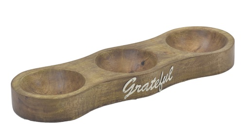 Wooden Chip & Dip Tray - Color: Brown