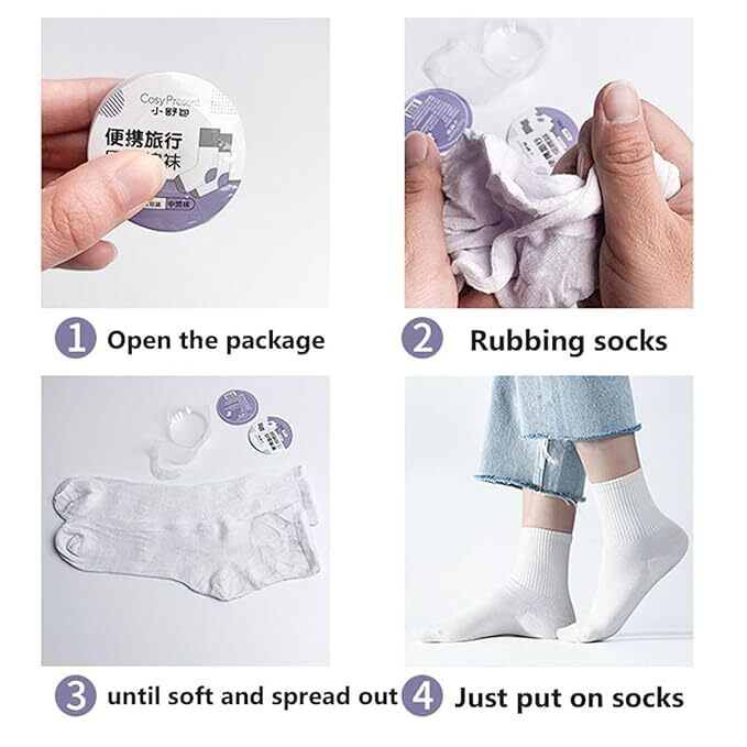 TRAVEL PORTABLE DISPOSABLE COTTONE SOCKS