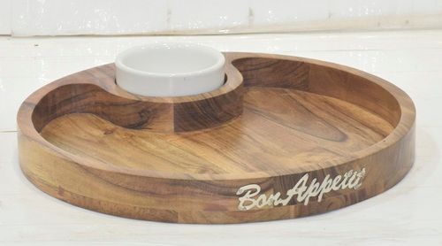 Wooden Serving Chip & Dip