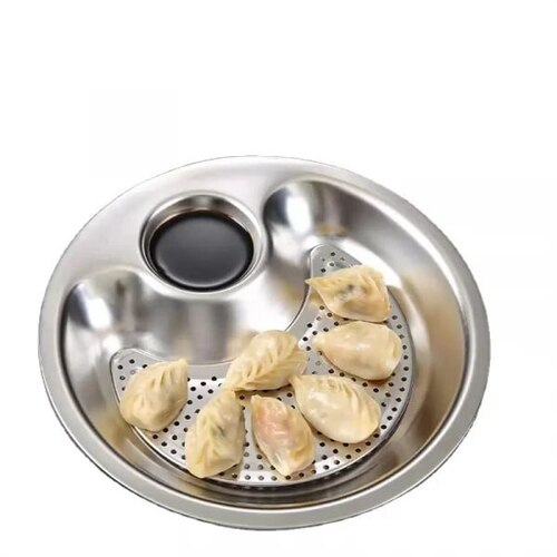 STAINLESS STEEL DUMPLING DRAIN SNACK TRAY