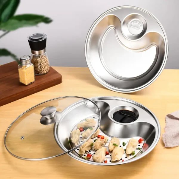 STAINLESS STEEL DUMPLING DRAIN SNACK TRAY