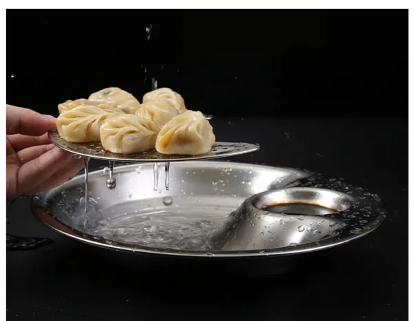 STAINLESS STEEL DUMPLING DRAIN SNACK TRAY