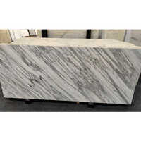 20mm Indian Statuario Marble Slab - Customized Sizes, Polished White Finish, Ideal For Countertops, Flooring, And Wall Cladding
