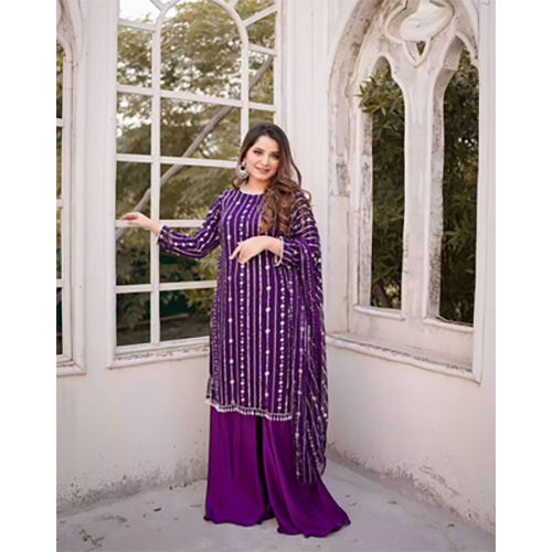 Latest Georgette Semi Stitched Sarara Suit With Dupatta