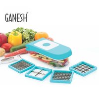 GANESH 7 IN 1 PLASTIC VEGETABLE DICER, BLUE