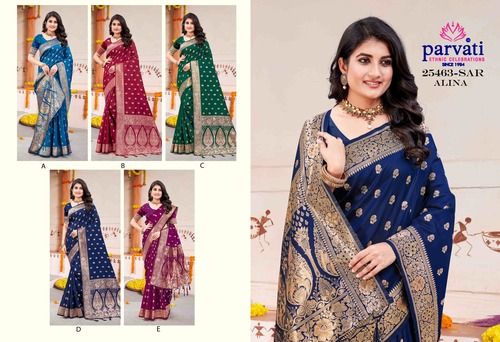 Multicolor Women Silk Saree -53