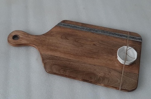 Wooden Chip & Dip Platter - Color: Brown