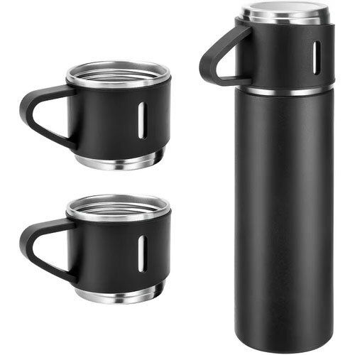 Stainless Steel Thermo 500 ML Double Walled Vacuum Insulated Bottle with 2 Cup Set