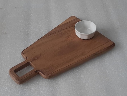 Wooden Chip & Dip Platter With Handle