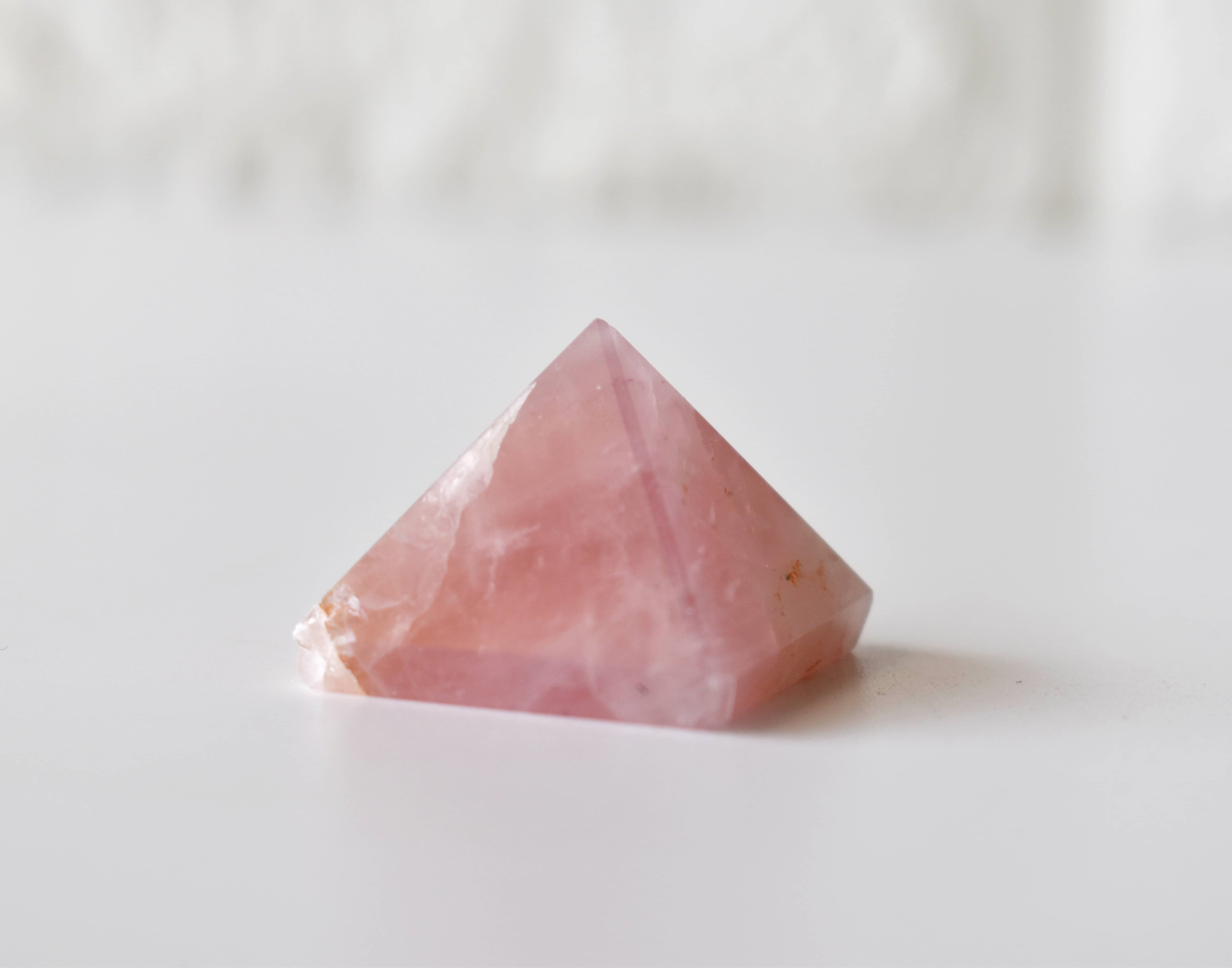 Rose Quartz Crystal Pyramids, Energy Crystal Stone