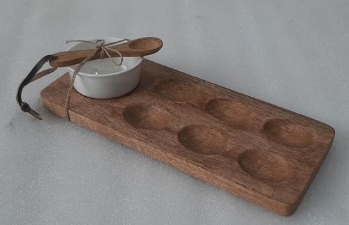 Wooden Rectangular Chip & Dip Tray