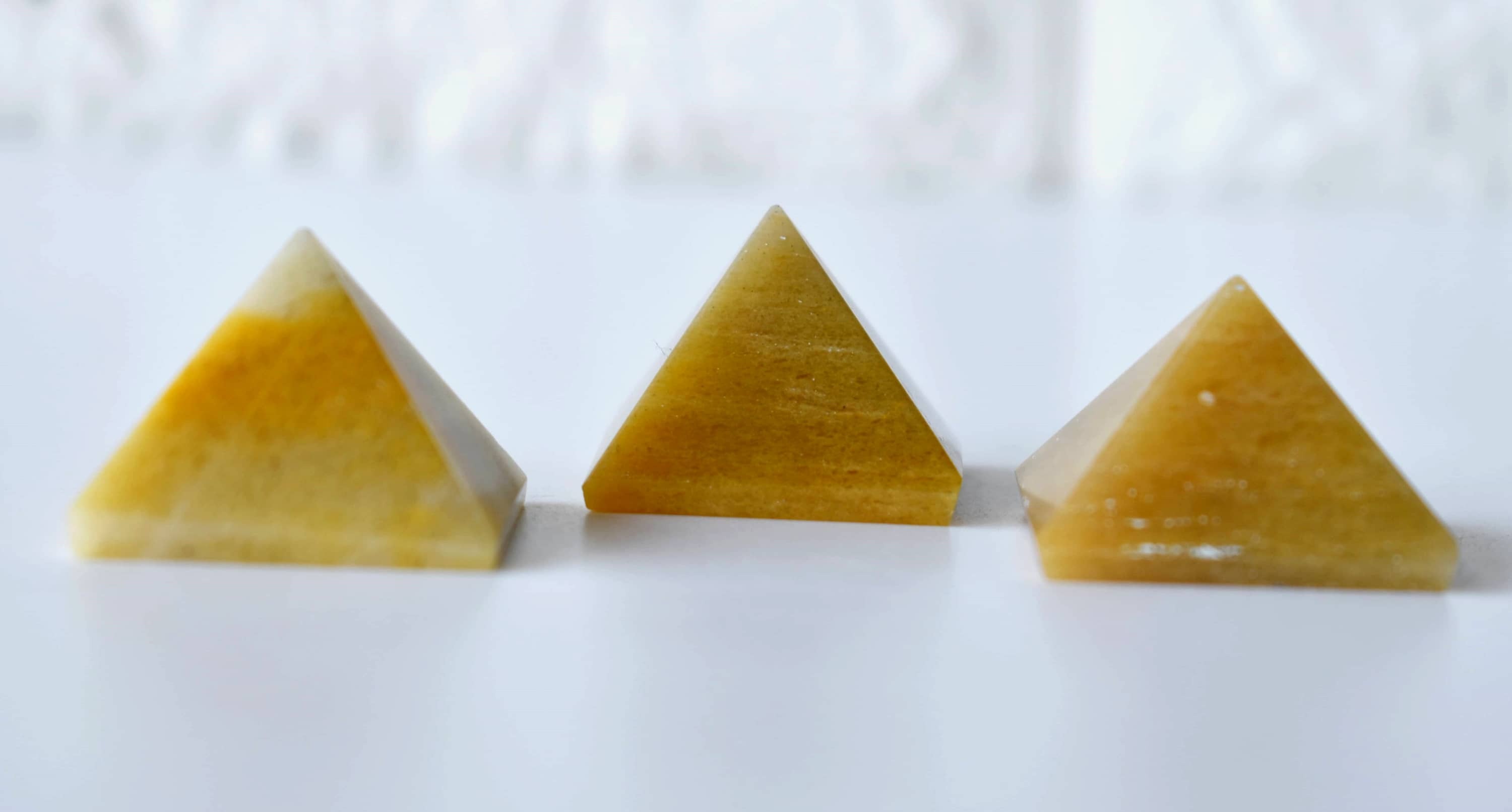 Yellow Aventurine Crystal Pyramids, Energy Crystal Stone