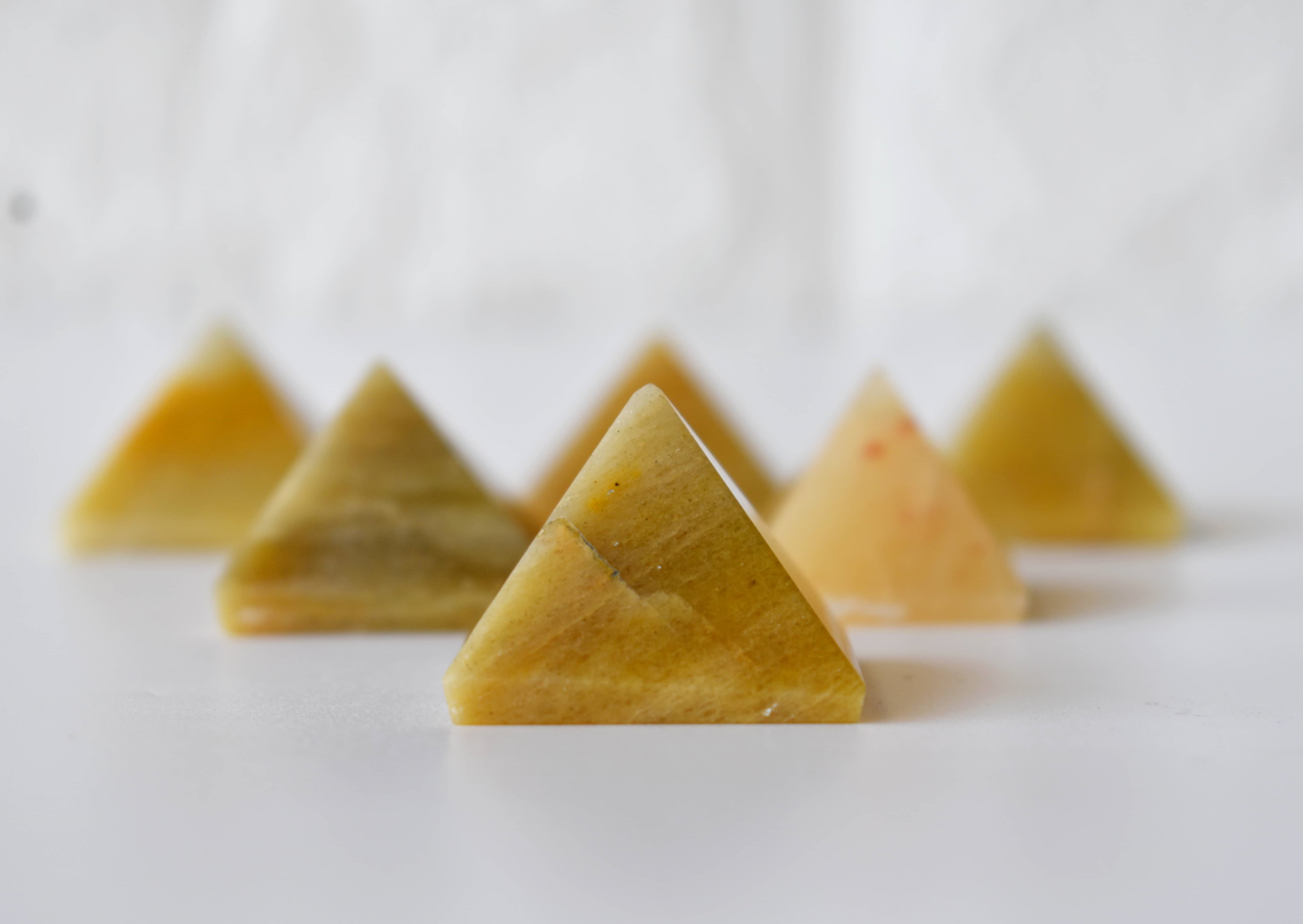 Yellow Aventurine Crystal Pyramids, Energy Crystal Stone