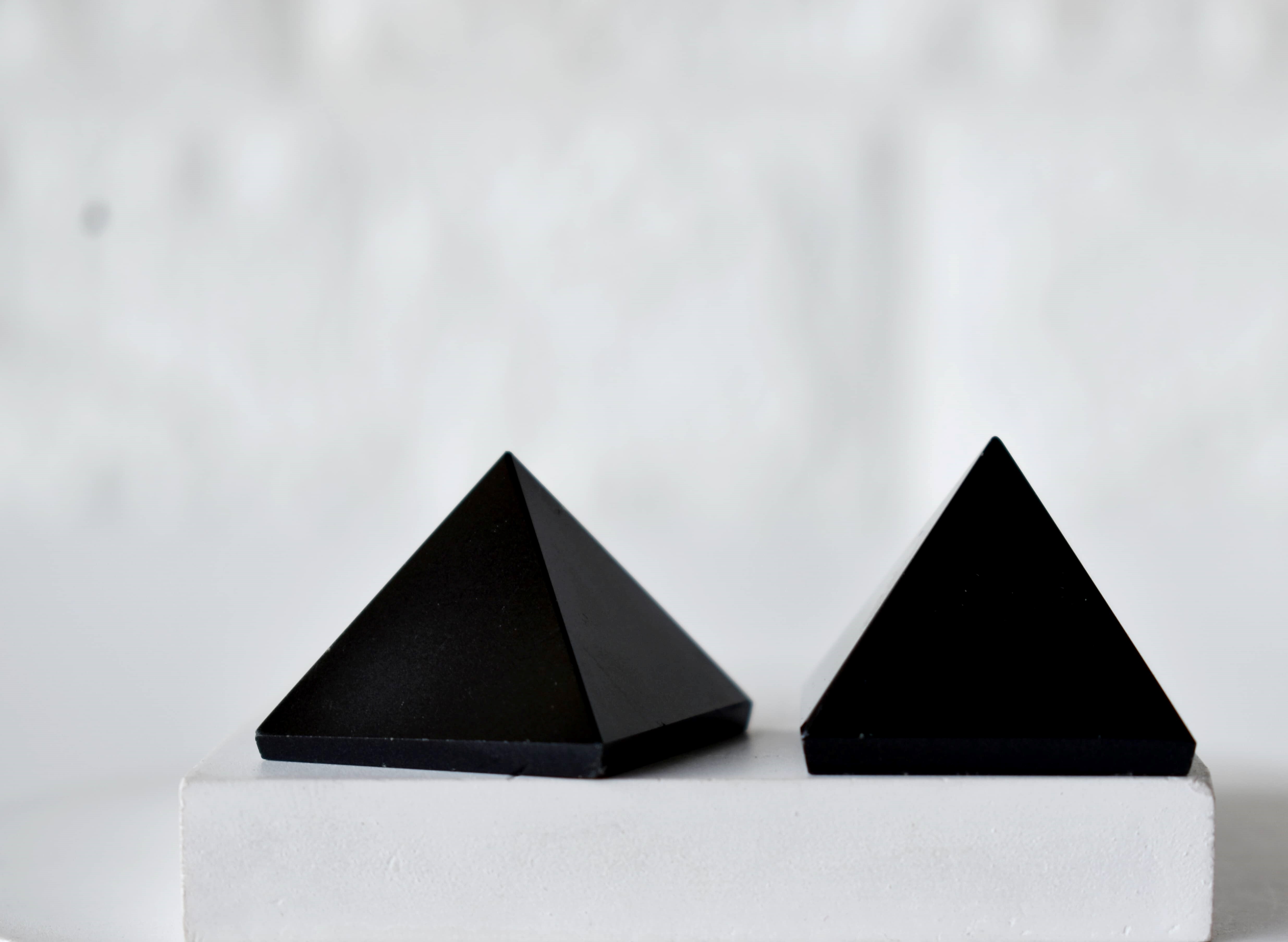 Black Agate Crystal Pyramids, Energy Crystal Stone