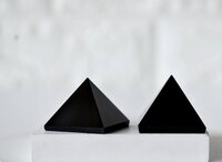 Black Agate Crystal Pyramids, Energy Crystal Stone