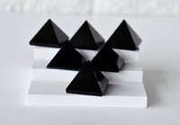 Black Agate Crystal Pyramids, Energy Crystal Stone