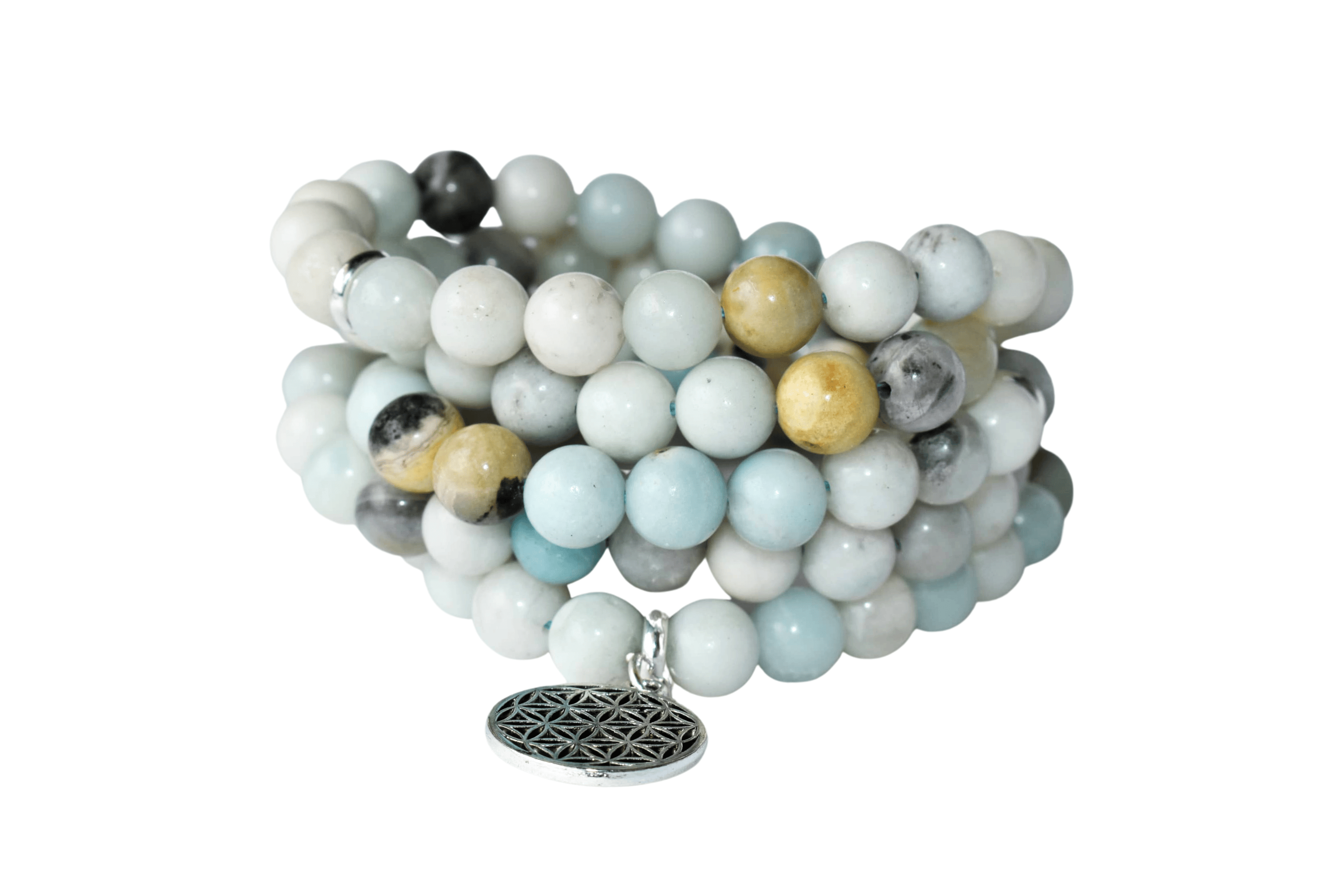 Multi Amazonite 108 Prayer Beads Mala Bracelet 108 Prayer Beads Necklace