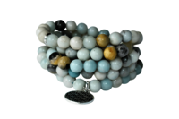 Multi Amazonite 108 Prayer Beads Mala Bracelet 108 Prayer Beads Necklace