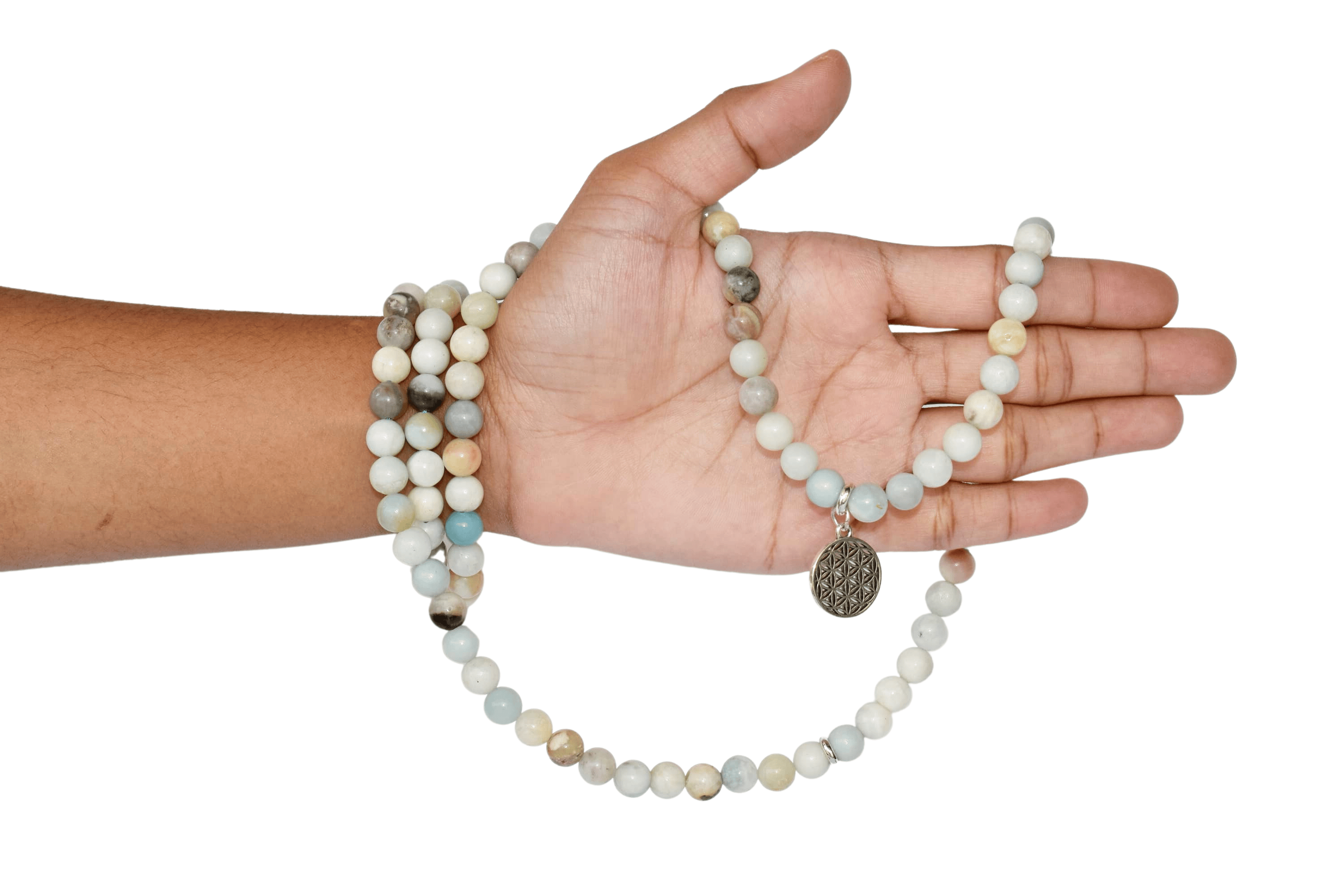 Multi Amazonite 108 Prayer Beads Mala Bracelet 108 Prayer Beads Necklace