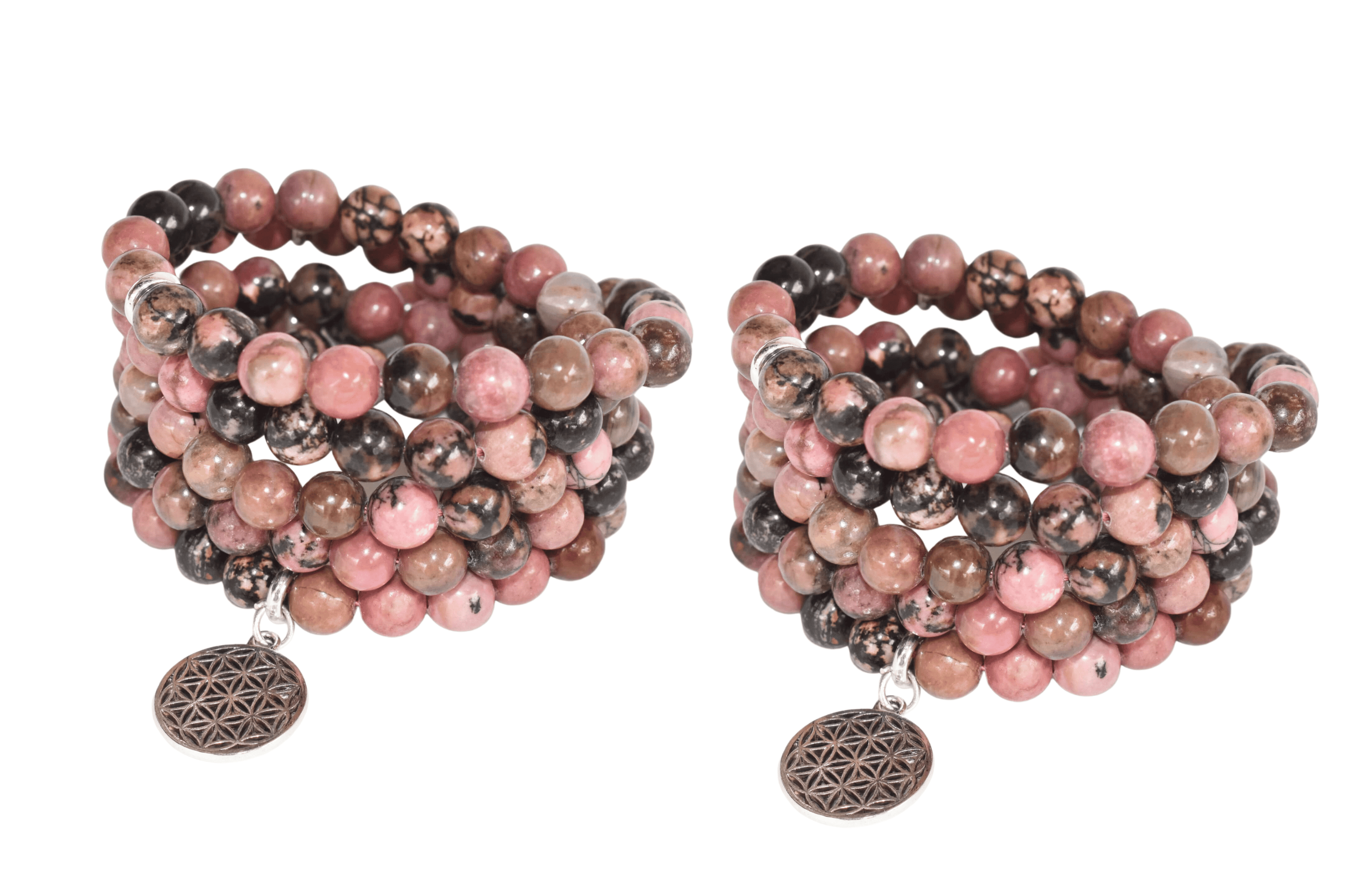 Rhodonite 108 Prayer Beads Mala Bracelet 108 Prayer Beads Necklace