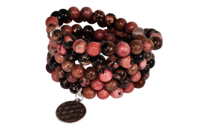 Rhodonite 108 Prayer Beads Mala Bracelet 108 Prayer Beads Necklace