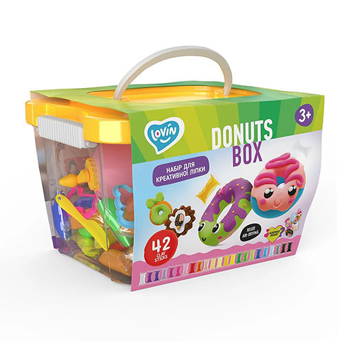 Creative Set Lovin Donuts Box With Light Jumping Clay - Finish: Polishing