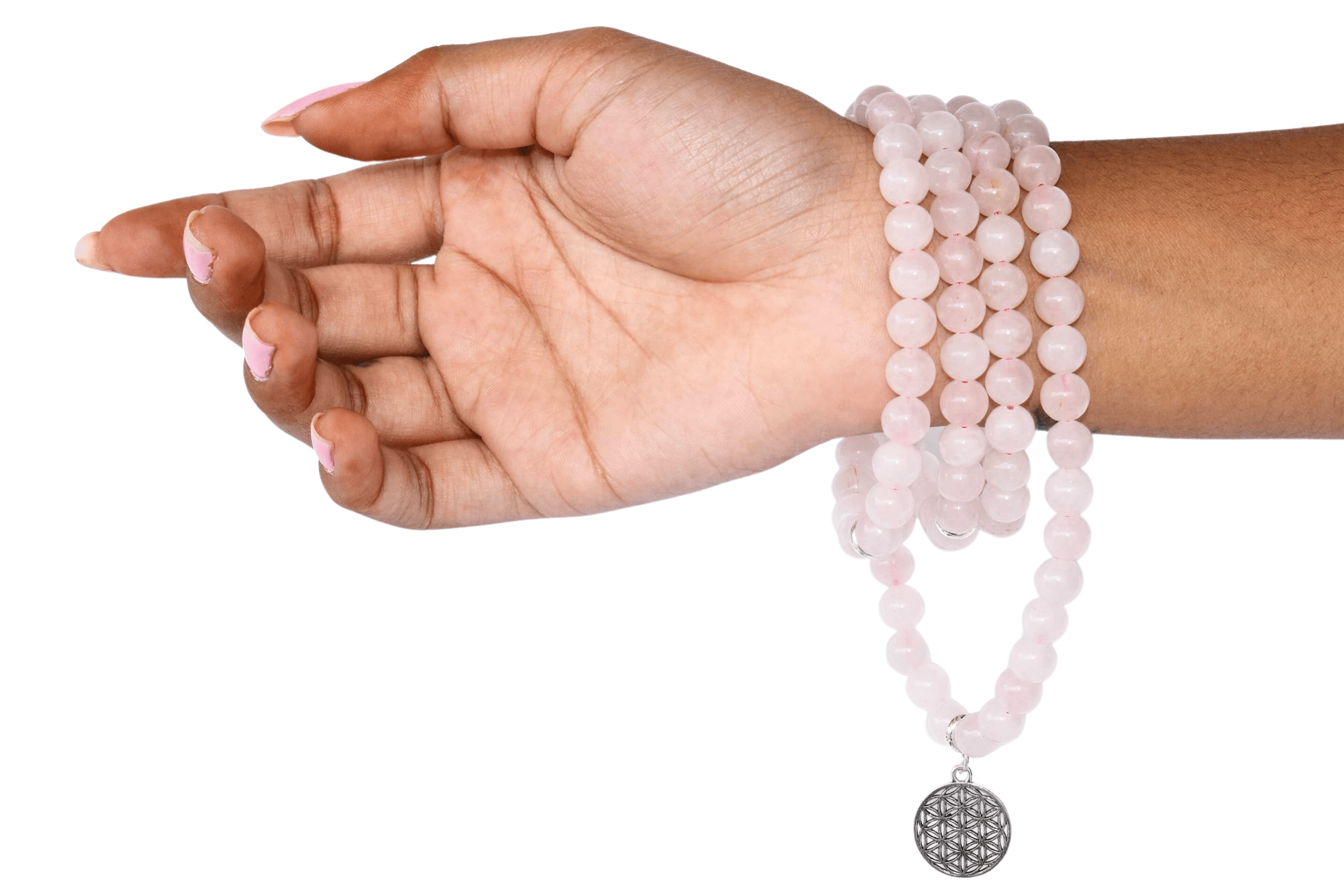 Rose Quartz 108 Prayer Beads Mala Bracelet 108 Prayer Beads Necklace