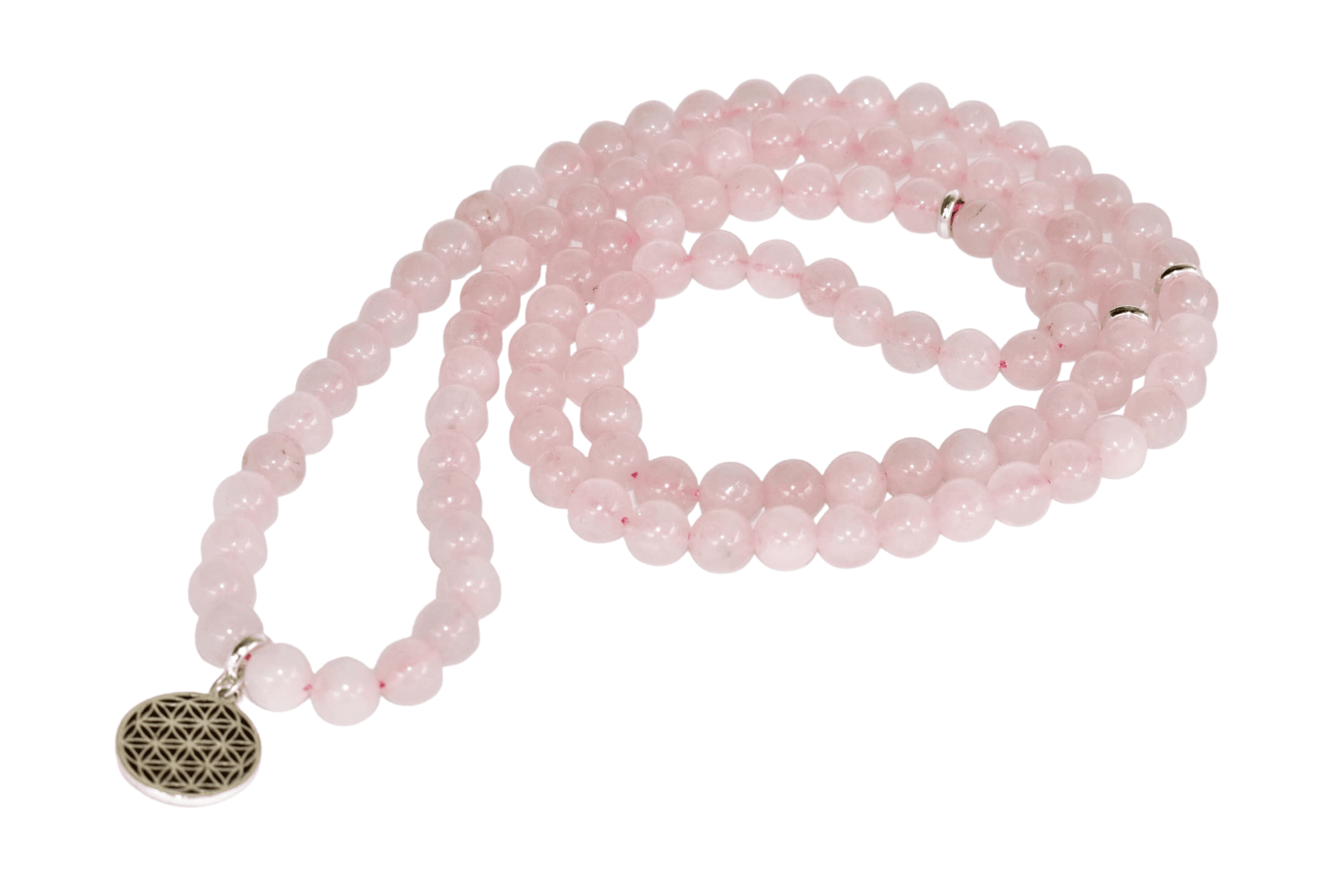 Rose Quartz 108 Prayer Beads Mala Bracelet 108 Prayer Beads Necklace