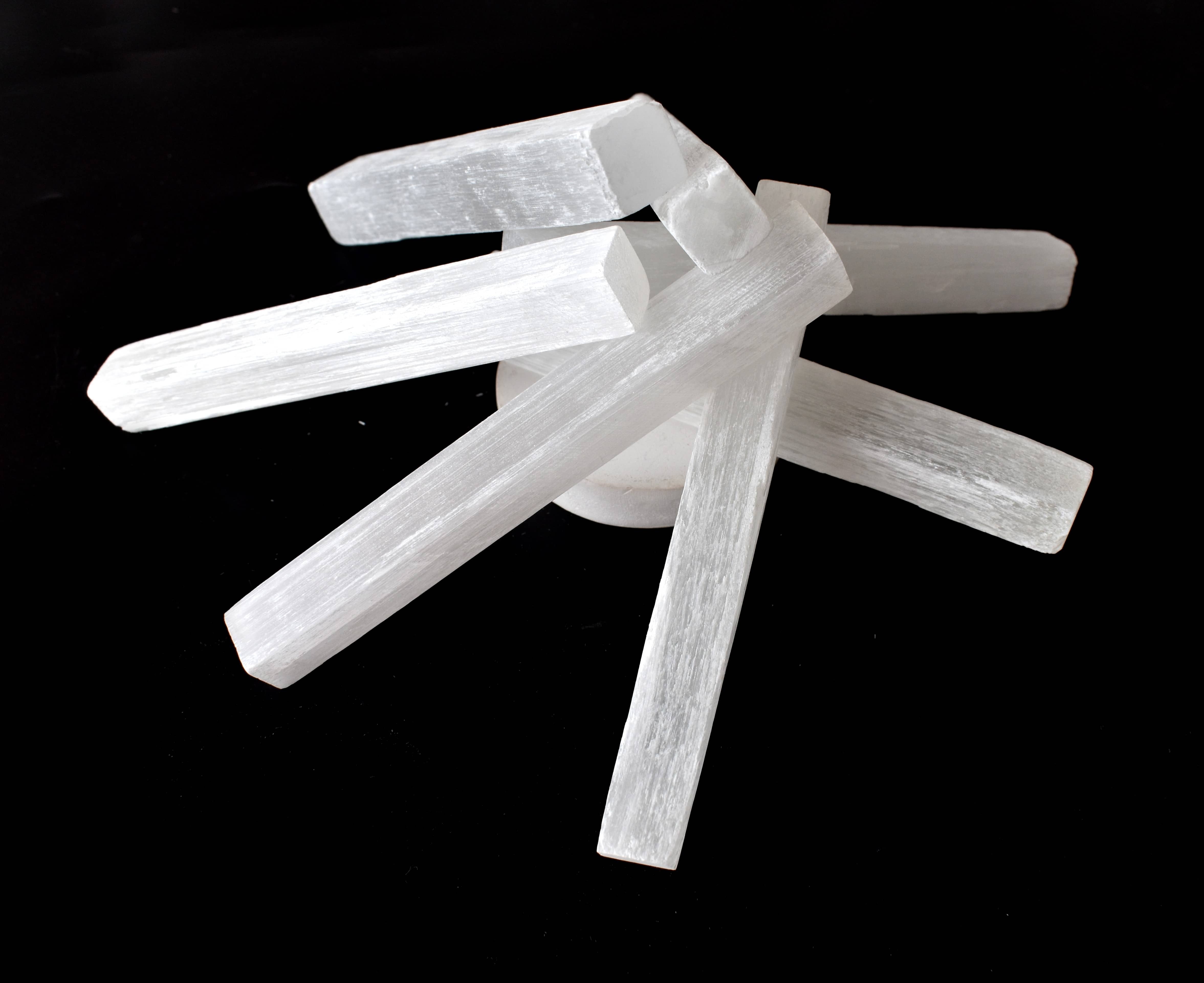 Crystal Selenite Charging Long Plates Healing Logs Stick Wand