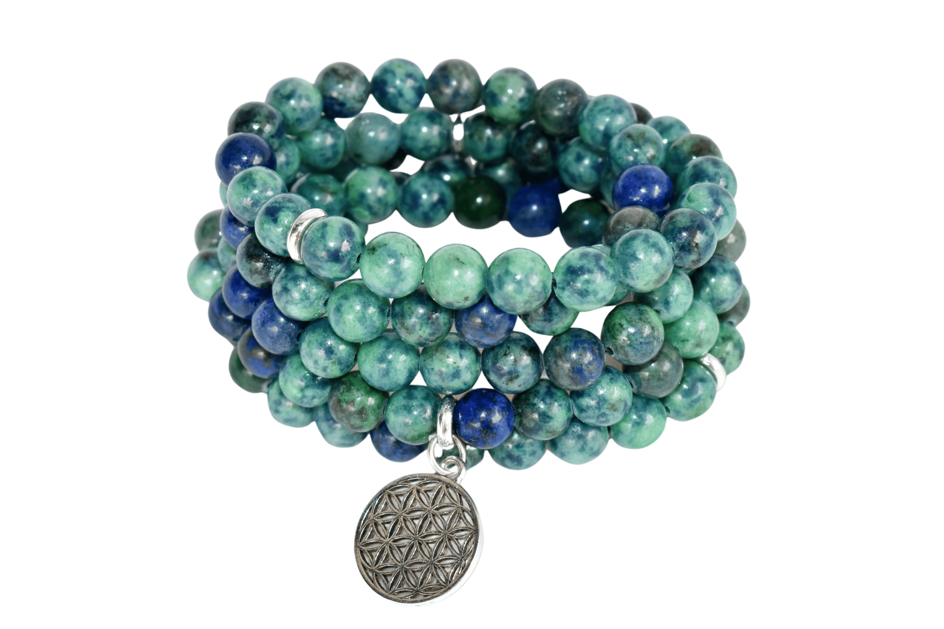 Azurite Malachite 108 Prayer Beads Mala Bracelet Prayer Beads Necklace