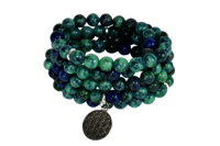 Azurite Malachite 108 Prayer Beads Mala Bracelet Prayer Beads Necklace