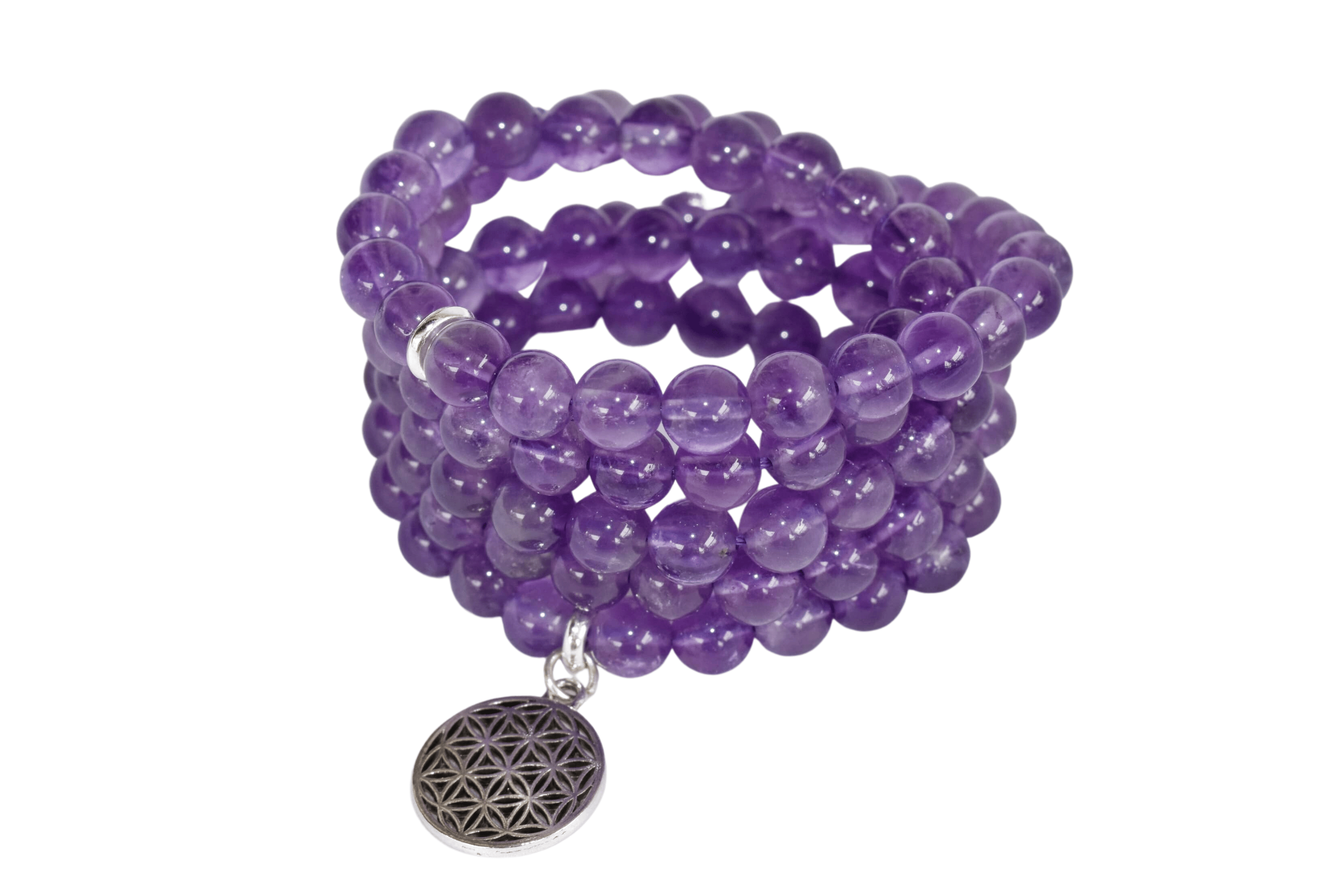 Amethyst 108 Prayer Beads Mala Bracelet Prayer Beads Necklace