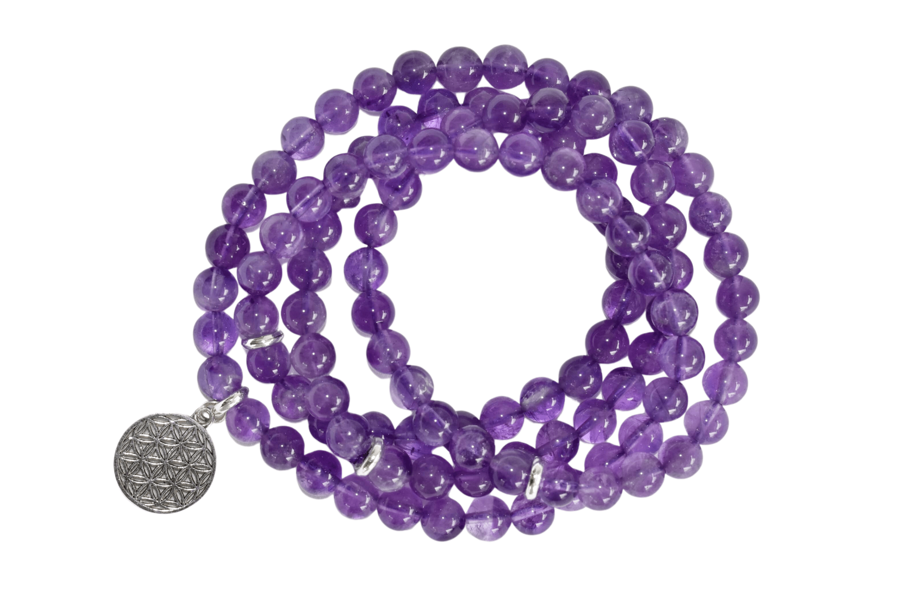 Amethyst 108 Prayer Beads Mala Bracelet Prayer Beads Necklace