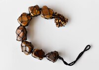 Tiger Eye Tumbled Stone Car Hanger With Chips Tassel, Healing Crystals