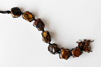 Tiger Eye Tumbled Stone Car Hanger With Chips Tassel, Healing Crystals