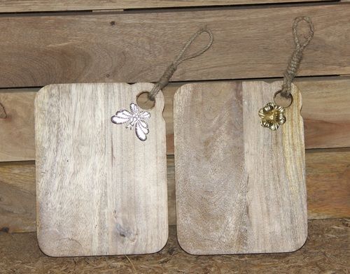 Set of 2 Wooden Square Chopping Board