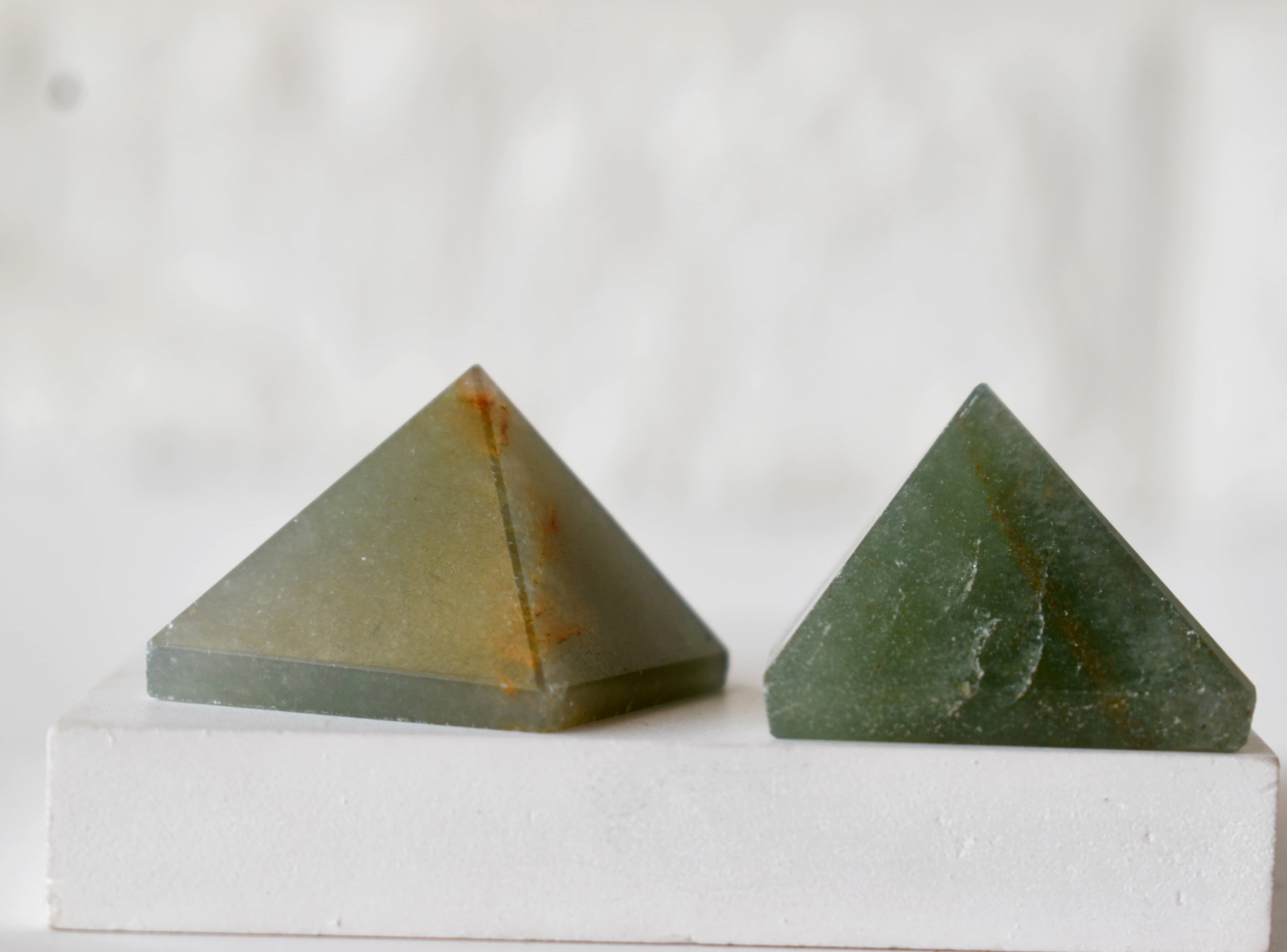 Green Aventurine Crystal Pyramids, Energy Crystal Stone