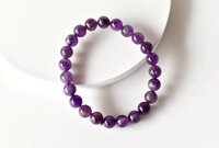 Natural Amethyst Bracelet, Beaded Gemstone Bracelet