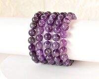 Natural Amethyst Bracelet, Beaded Gemstone Bracelet