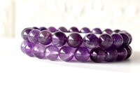 Natural Amethyst Bracelet, Beaded Gemstone Bracelet