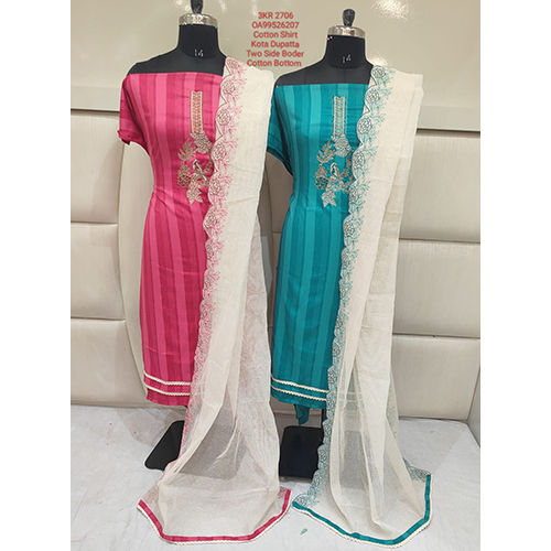 Cotton Suit With Kota Dupatta