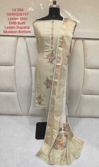 Linen Suit With Linen Dupatta