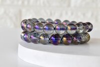 Aura Quartz Amethyst Bracelet Crystal Beaded Bracelet