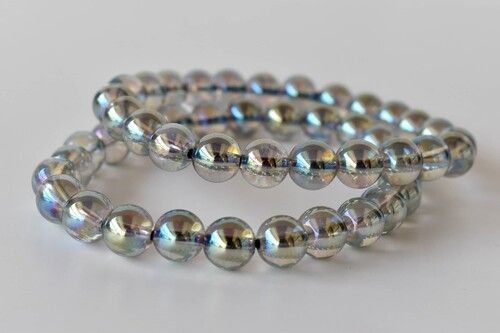 Aura Quartz Labradorite, Beaded Gemstone Bracelet